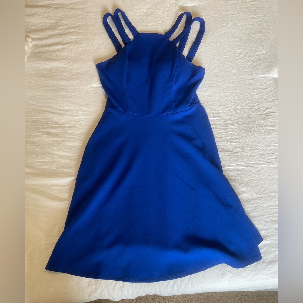 Blue strappy formal dress